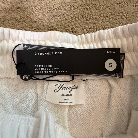 YoungLA White Joggers with Gray Logo - Picture 2 of 2